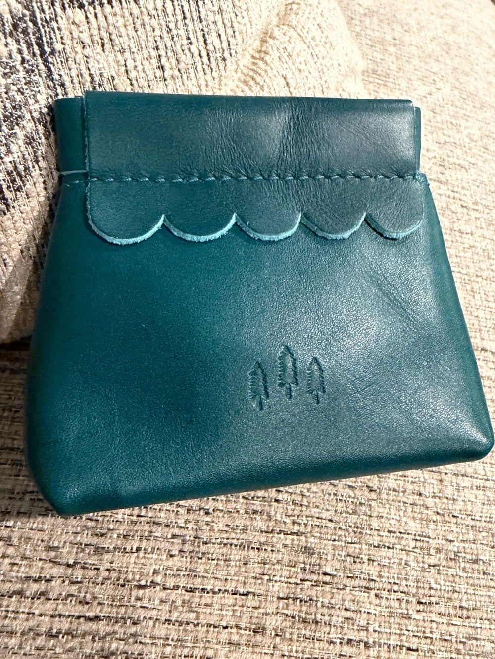 Portland Leather Goods Penny Pouch Caribbean Teal Leather New!!